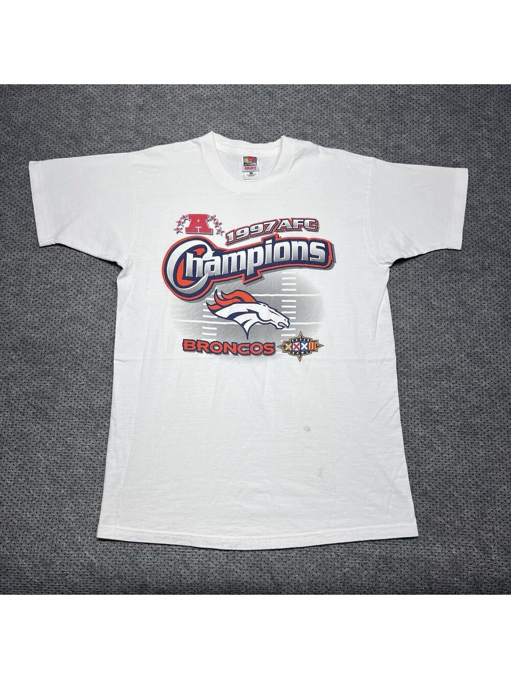 Vintage 1997 Denver Broncos Afc Champions T-Shirt Large RARE MENS WHITE